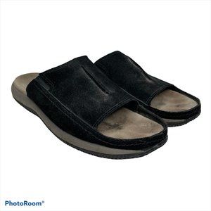 L. L. Bean Black Slide On Sandals 6.5